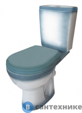 картинка Унитаз-компакт ROSA Рио декор зеленый под кн/арм (бачок,+2ур. арм Уклад., п/п сиденье )