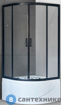 картинка Душевой уголок Royal Bath RB 90BK-T-BL 900x900x2000 (прозрачное) (RB90BK-T-BL)