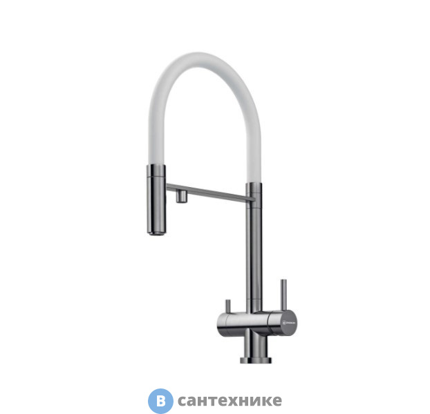 Смеситель OMOIKIRI Kanto-BN-WH нержавеющая сталь/белый (4994298)