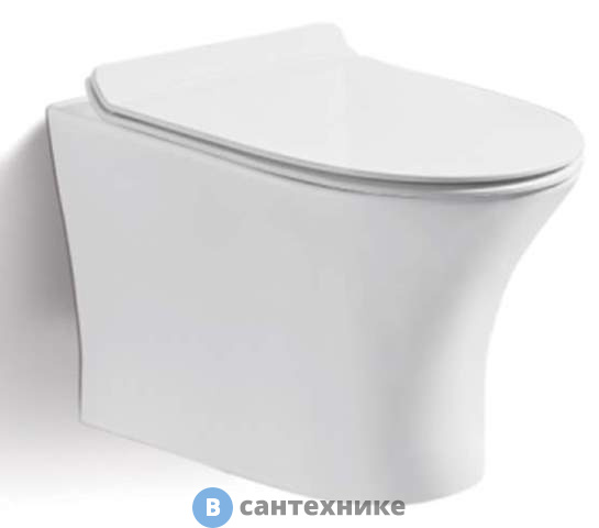 Унитаз Cerutti BERNINA aria 2617E подвесной (480*340*350) безободковый, тонкая крышка дюропласт с микролифтом быстросъемная (CT7191)