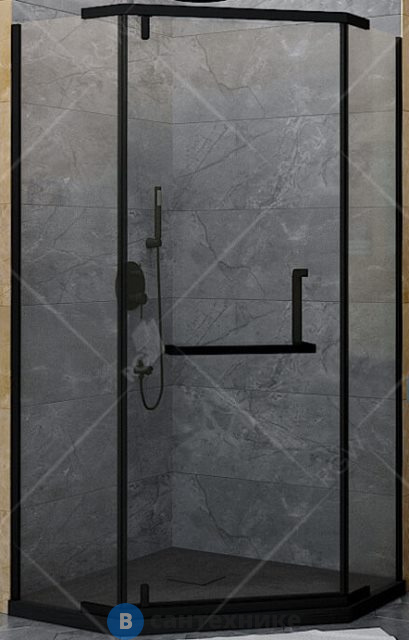 Душевой уголок RGW HO-081-B 90*90*195 трапеция/чёрный/сатинат/8 мм (350608199-24)