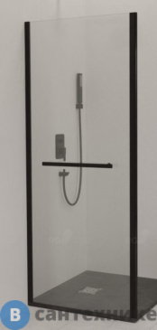 картинка Боковая панель RGW Z-060-3B чёрный/Прозрачное/6 мм 90*200 (352206309-14)