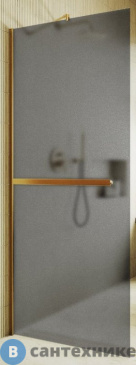 картинка Душевая перегородка в профиле MaybahGlass 1950*790 Стекло 8 мм Графит матовый +Полотенцесушитель (MGD-730-3ш)