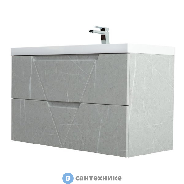 Тумба под раковину BelBagno VITTORIA подвесная с двумя выкатными ящиками, Toros Bianco, 700x450x570 (VITTORIA-700-2C-SO-TB-P)