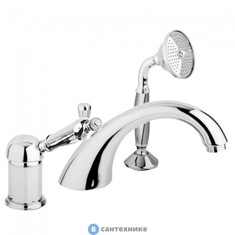 Смеситель Cezares ELITE-BVDM-01-M на борт ванны однорычажный с выдв. душем и переключ., хром, ручка хром