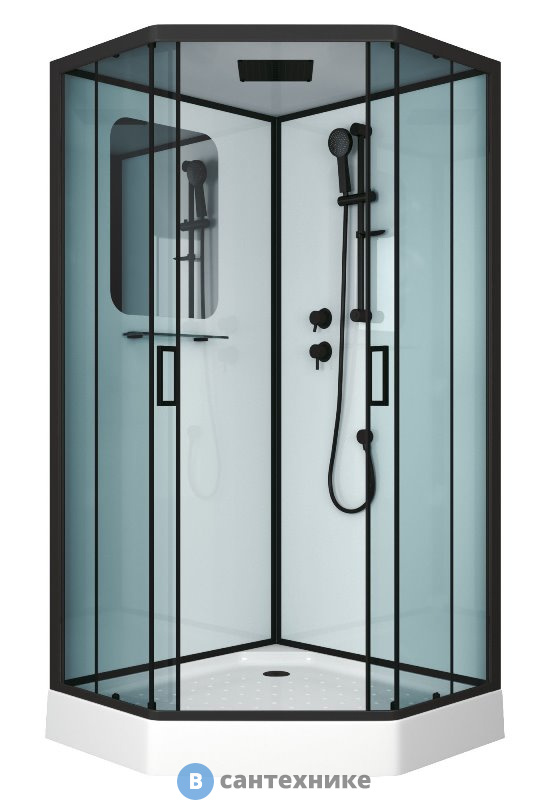 Душевая кабина Niagara NG-6902D black (1000х1000х2200)