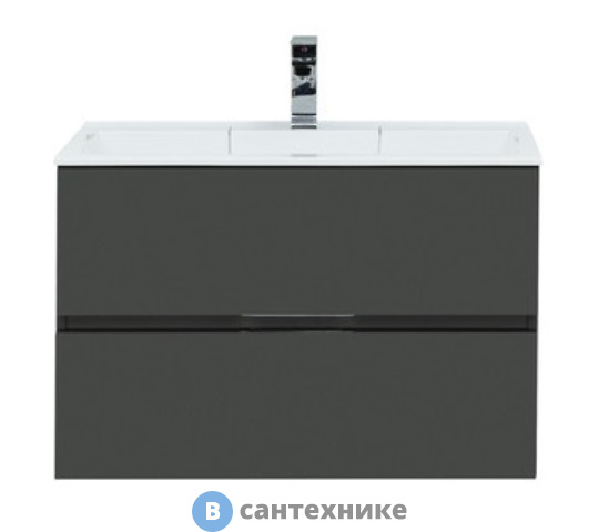 Тумба под раковину Aquanet Алвита 80 серый антрацит (215120)