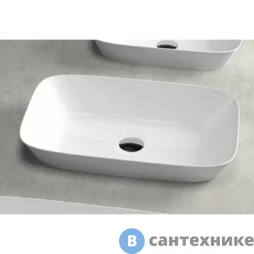 картинка Раковина AZZURRA PRUA накладная 60х40хн15см без отв. под смеситель, белый (PRLN06040000BI/(PRU60/IN bi)*0)