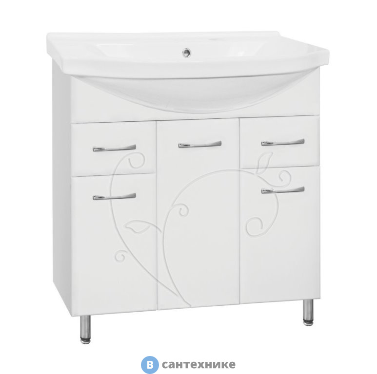 Тумба под раковину Style line № 26 - 80 (2 ящика) (4650134471984)