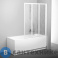картинка Шторка на ванну Ravak Supernova VS3 115 белая + Раин (795S010041)