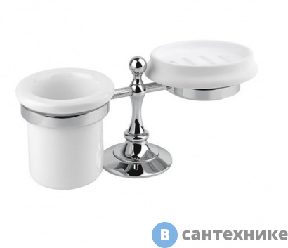 картинка Стакан Cezares OLIMP-STT-01-M и мыльница настольные, хром