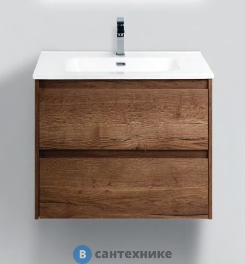 Тумба под раковину BelBagno 61 см KRAFT-600-2C-SO-RT подвесная с двумя выкатными ящиками, Rovere Tabacco