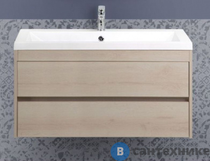 картинка Тумба под раковину Art & MAX FAMILY Family-1000-2C-SO-PB подвесная с двумя выкатными ящиками, Pino Bianco, 1000x480x550