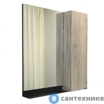 картинка Зеркало-шкаф Comforty Бонн-75 графит/дуб дымчатый