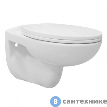 картинка Унитаз подвесной Loranto Fredo безободковый с сиденьем микролифт (soft close) полипропилен (CS-WH8005)