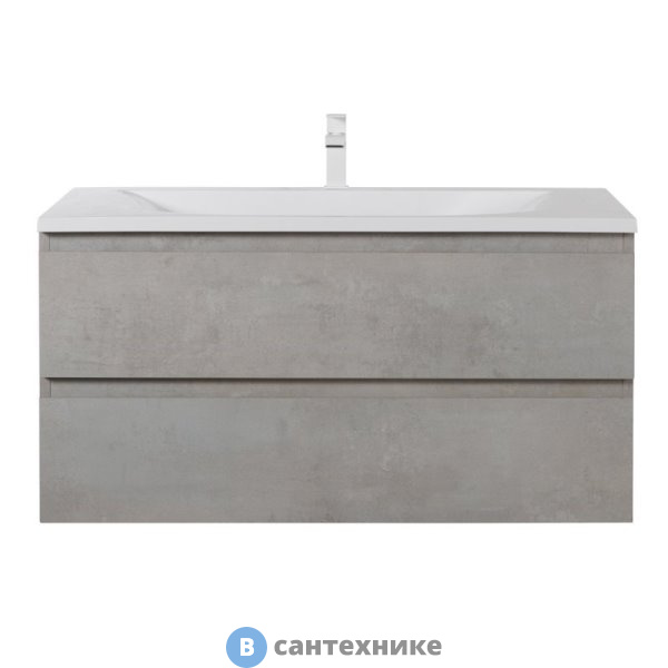 Тумба под раковину Cezares MOLVENO-100-2C-SO-BET подвесная с двумя выкатными ящиками Beton (100x50x50)