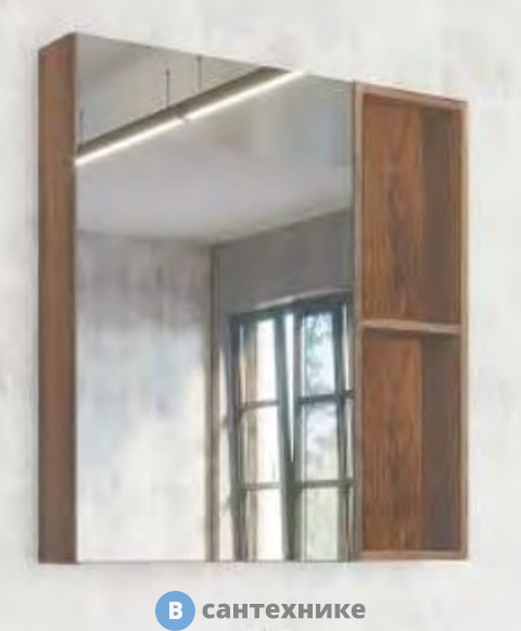 Зеркало-шкаф Comforty Порто-75 дуб темно-коричневый