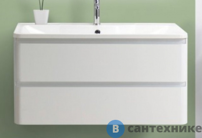 картинка Тумба под раковину BelBagno ALBANO-1000-2C-SO-BL подвесная с двумя выкатными ящиками, Bianco Lucido