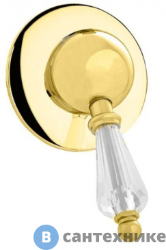 картинка Смеситель Cezares VINTAGE-DIM-03/24-Sw встраиваемый однорычажный для душа, золото, Swarovski