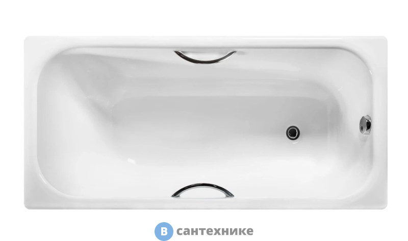 Ванна чугунная WOTTE Start УР 1700х700 c отверстиями для ручек (БП-00000004), без ножек и ручек