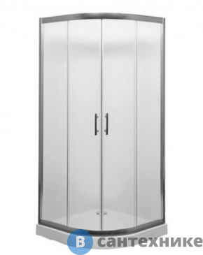 картинка Душевая шторка Aquanet NAA2142 Alfa (1000х1000х2000) стекло прозрачное хром, R550 (185040)