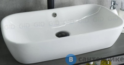 картинка Раковина накладная GID-ceramic N9217 белый (610х340х135)