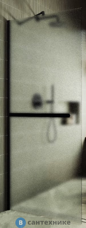 Душевая перегородка в профиле MaybahGlass 1950*790 Стекло 8 мм Сатин +Полотенцесушитель (MGD-731-6ш)