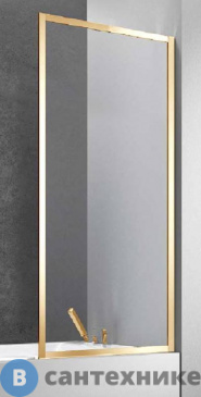 картинка Шторка на ванну Vincea VSB-41700CLG, 700*1400, брашированное золото, стекло прозрачное