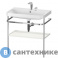 картинка Консоль напольная Duravit Happy D.2 Plus с умывальником 775х490х850 мм, с 1 отв под смесит, 1 полка, белый глянцевый (HP4837O2222)