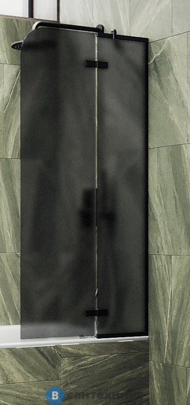 Шторка для ванны поворотная с добором MaybahGlass 1400*990 Стекло 6 мм Графит матовый (MGV-919-6)