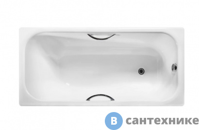 картинка Ванна чугунная WOTTE Start УР 1600х750 c отверстиями для ручек (БП-00000002), без ножек и ручек