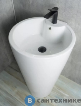 картинка Раковина напольная GID-ceramic Nb136 белый (500х530х800)