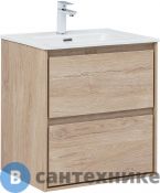 Тумба с раковиной Aquanet Милан 60 цв. дуб светлый (340167)