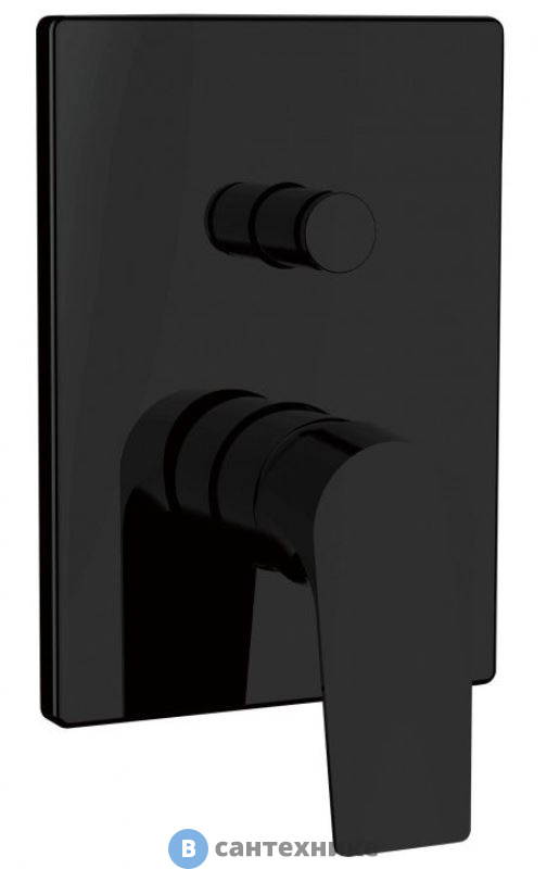 Смеситель Aquanet AF330-51B Static встраиваемый с переключателем, чёрный матовый (261824)