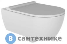 Унитаз подвесной beWash Melville безободковый с форсункой биде со скрытым креплением с гигиеническим покрытием, с тонким сиденьем микролифт (HRKA052N3VP1W5SZ0 + VTMU11W5W5HSZ)