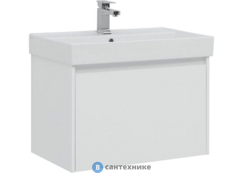 Тумба под раковину Aquanet Nova Lite 75 1+1 ящ. цв.бел. глянец (242275)