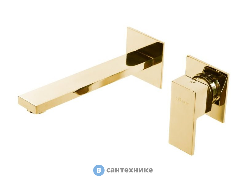 Смеситель Cezares UNIKA-BLI2-03/24 для раковины встраиваемый однорычажный, золото
