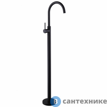 картинка Смеситель ABBER Wasser Kreis AF8141B напольный для раковины, чёрный матовый