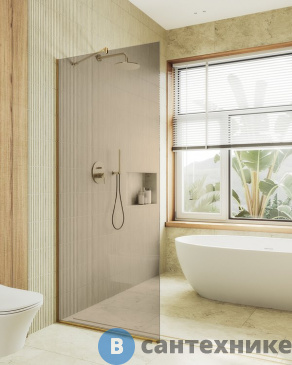 картинка Душевая перегородка в профиле MaybahGlass 1950*690 Стекло 8 мм Бронза (MGD-702-3у)