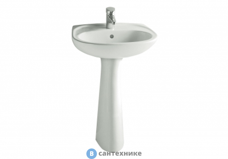Раковина Vitra Normus 9600B003-7650 с пьедесталом, белый