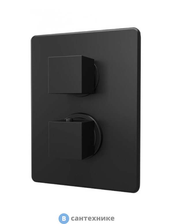 Смеситель Paini 84PZ690TH Dax-R д/душа встраиваемый с термостатом, чёрный матовый PVD