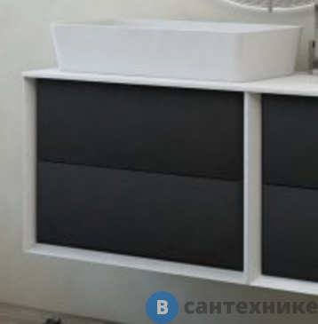 картинка Тумба под раковину Cezares BELLAGIO 54715 подвесная с двумя выдвижными ящиками Grafite (70x46x48)