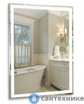 картинка Зеркало AZARIO Рига-VOICE 600х800 голос. управление, подогрев, сенс. выключатель (LED-00002614)