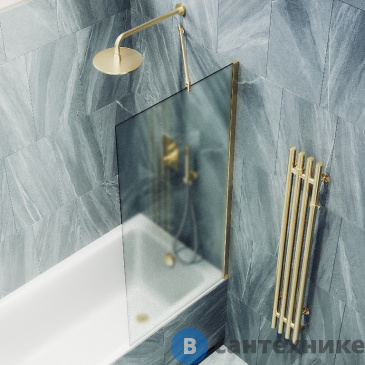 картинка Шторка для ванны в профиле MaybahGlass 1400*400 Стекло 8 мм Сатин (MGV-90-3ш)