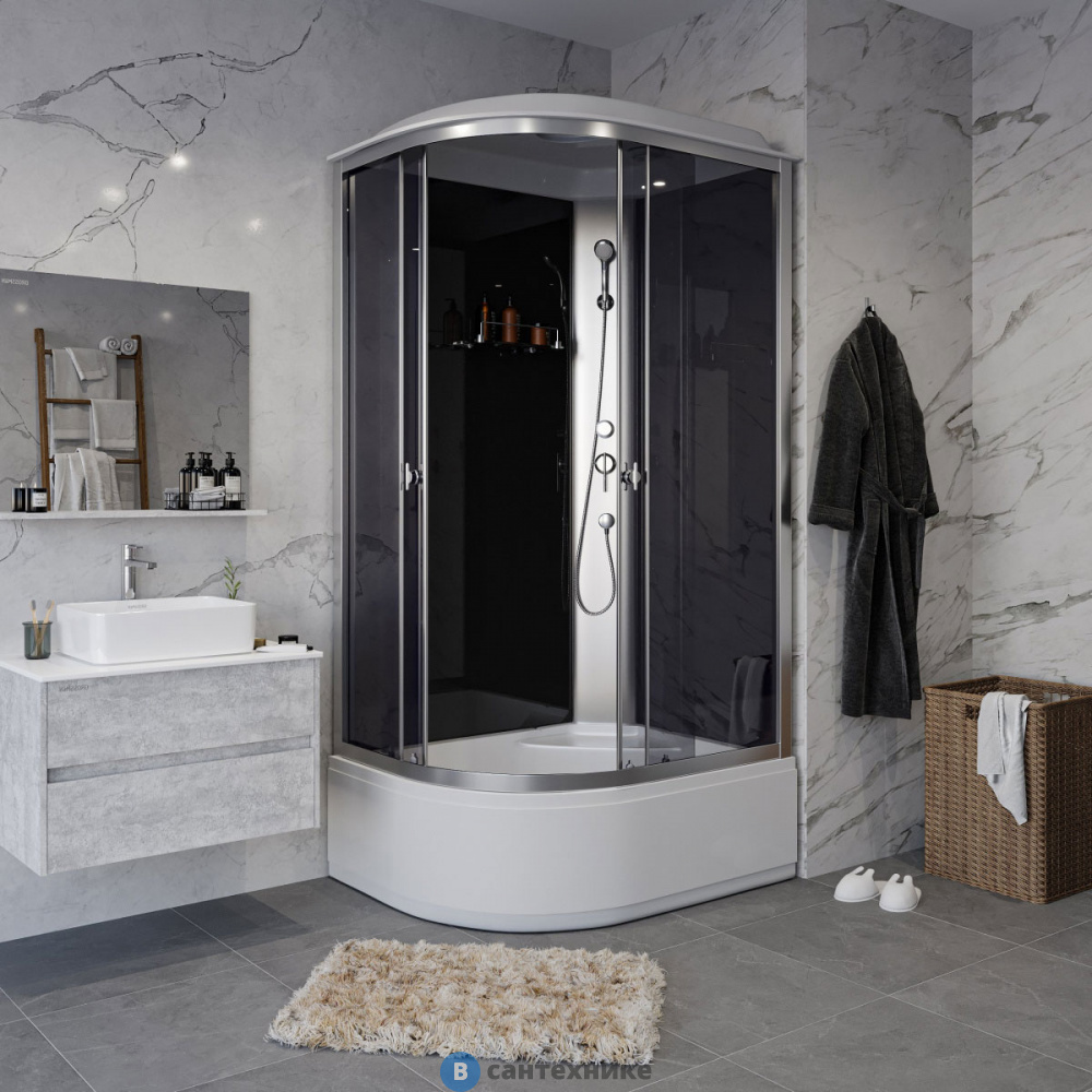 Душевая кабина Niagara Eco E100/70/40R/TN (100х70х215) высокий поддон (40 см), стекло тонированное