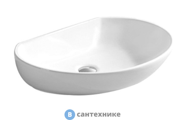 Раковина Art & MAX AM5405-W керамическая накладная белый глянец, 605x420x155 мм