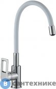 Смеситель Rossinka Silvermix Z35-35U-White для кухни, хром/белый
