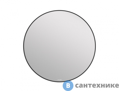 картинка Зеркало Cersanit ECLIPSE smart 80x80 с подсветкой круглое чёрная рамка (64147)