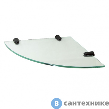картинка Полка WasserKRAFT K-533BLACK стеклянная угловая
