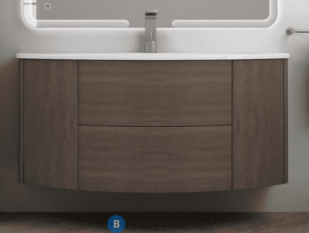 Тумба под раковину Cezares EDEN 54408 с двумя выдвижными ящиками и двумя распашными створками Rovere scuro Soft (121x51)